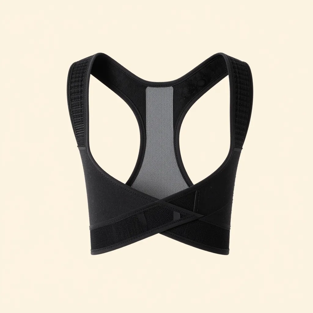 A slim posture brace on a pale background