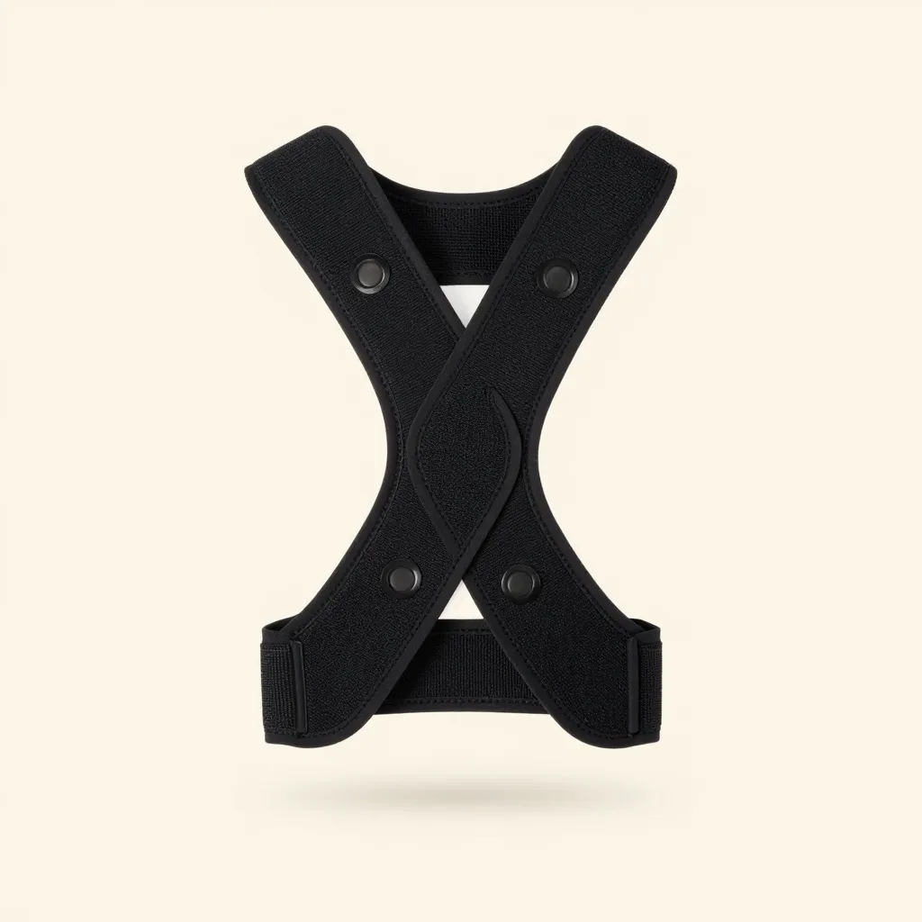 A sport posture brace on a pale background