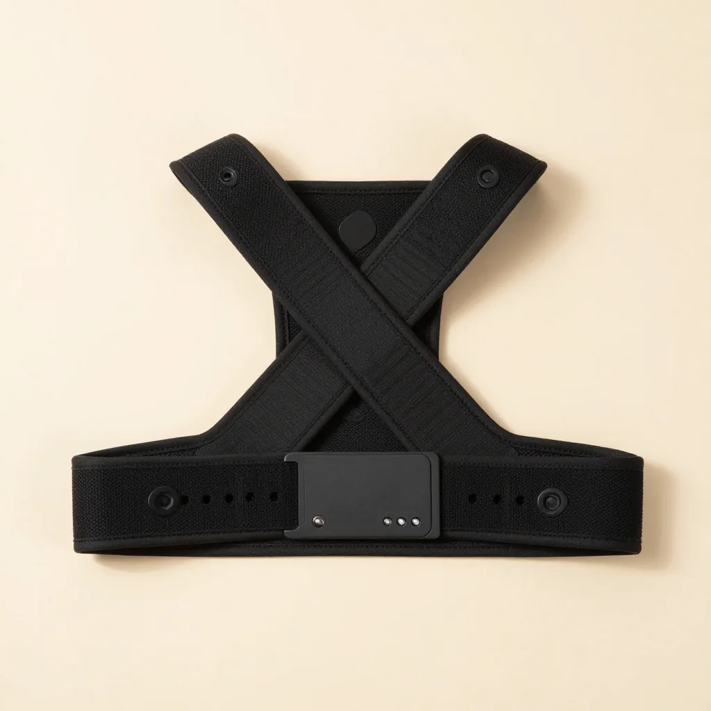 A posture brace gift set on a pale background